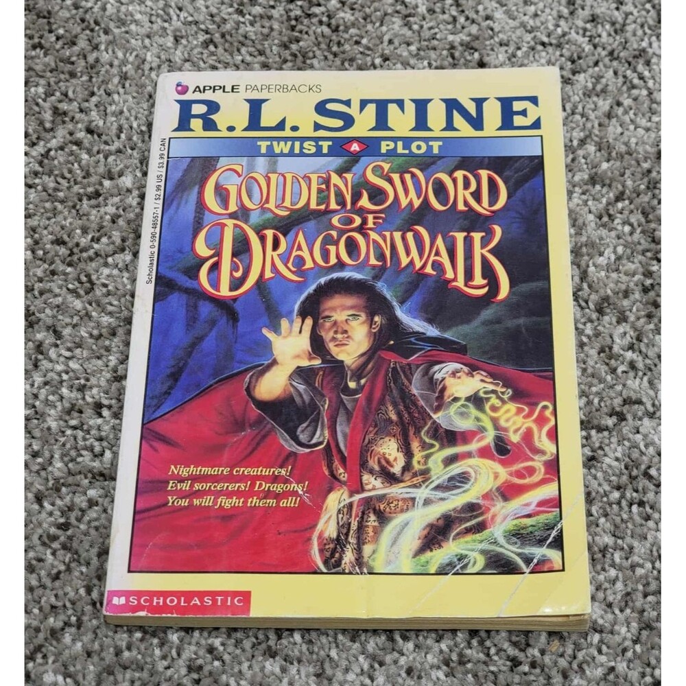 Vintage RL Stine Golden Sword Of Dragonwalk twist a plot scholastic - Kid's Teen